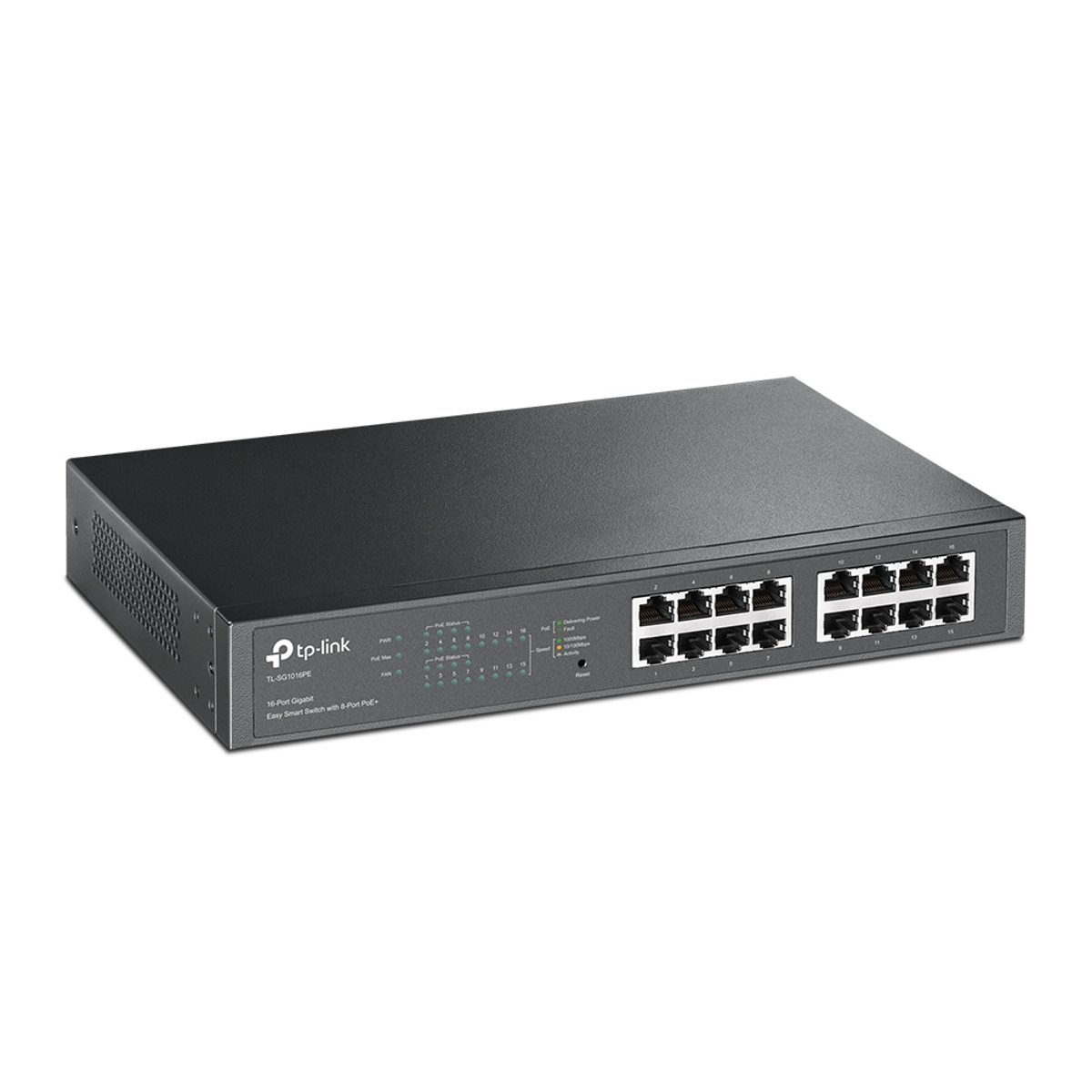 16 Port Gb DT/RM Switch with 8-Port PoE+