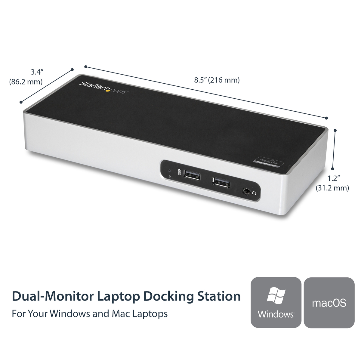 USB 3 Dual Monitor Dock HDMI DVI / VGA