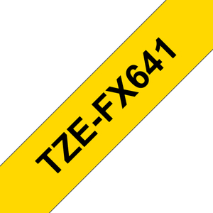 Brother, TZEFX641 8mm Black On Yellow Label Tape