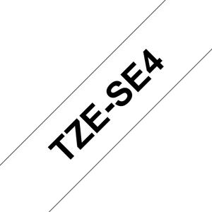 Brother, TZESE4 18mm Black On White Label Tape