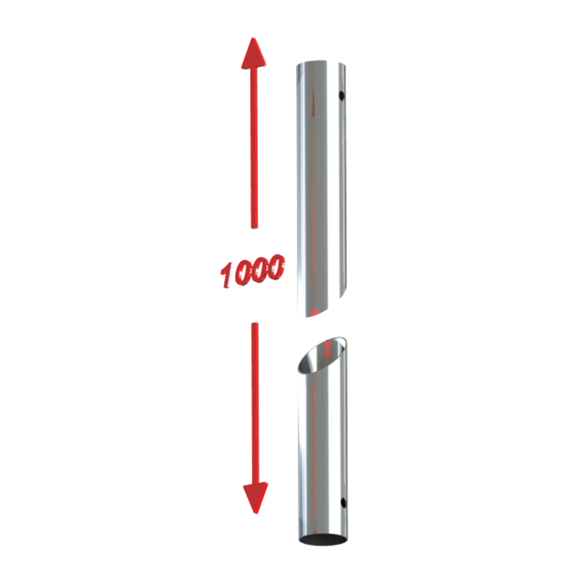 1000C Single Punched Hole Column 1mBlack