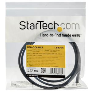 Startech, Cable USB-C w/ 5A PD - USB 3.0 5Gbps 6ft