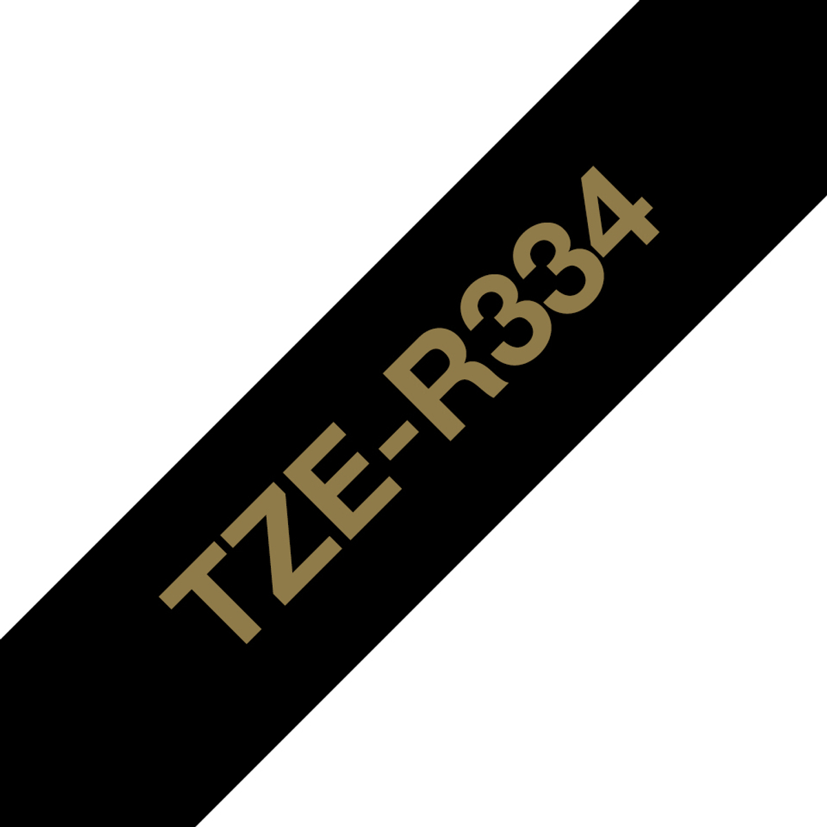 TZER334 12mm Gold On Black Label Tape