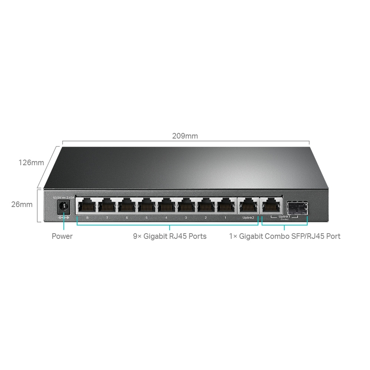 10-Port Gigabit Smart Switch 8-Port PoE+