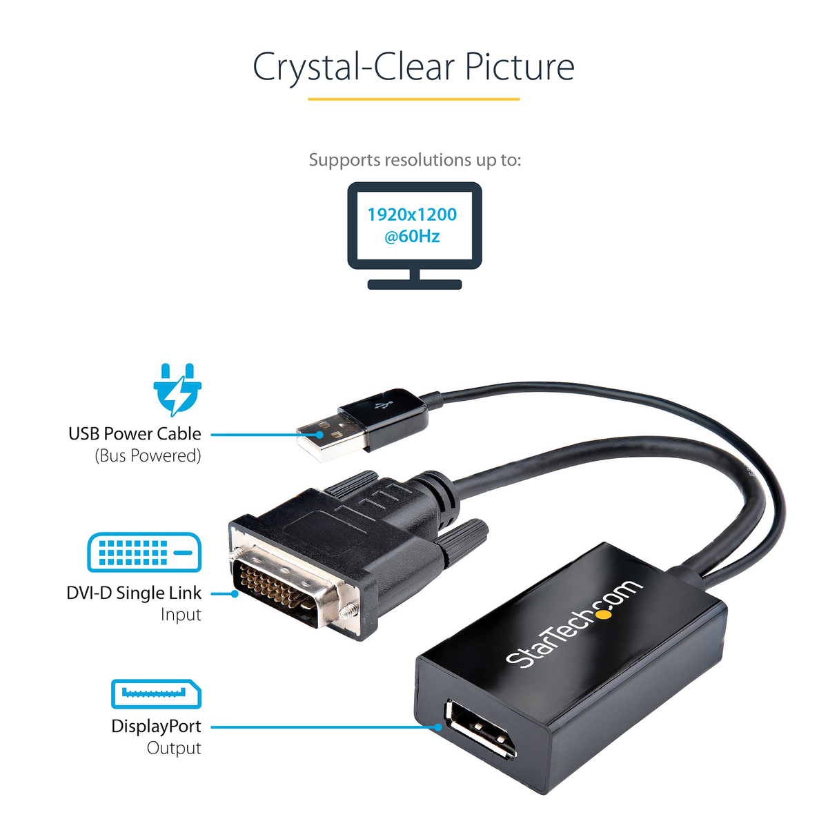 DVI to DisplayPort Adapter - USB Power