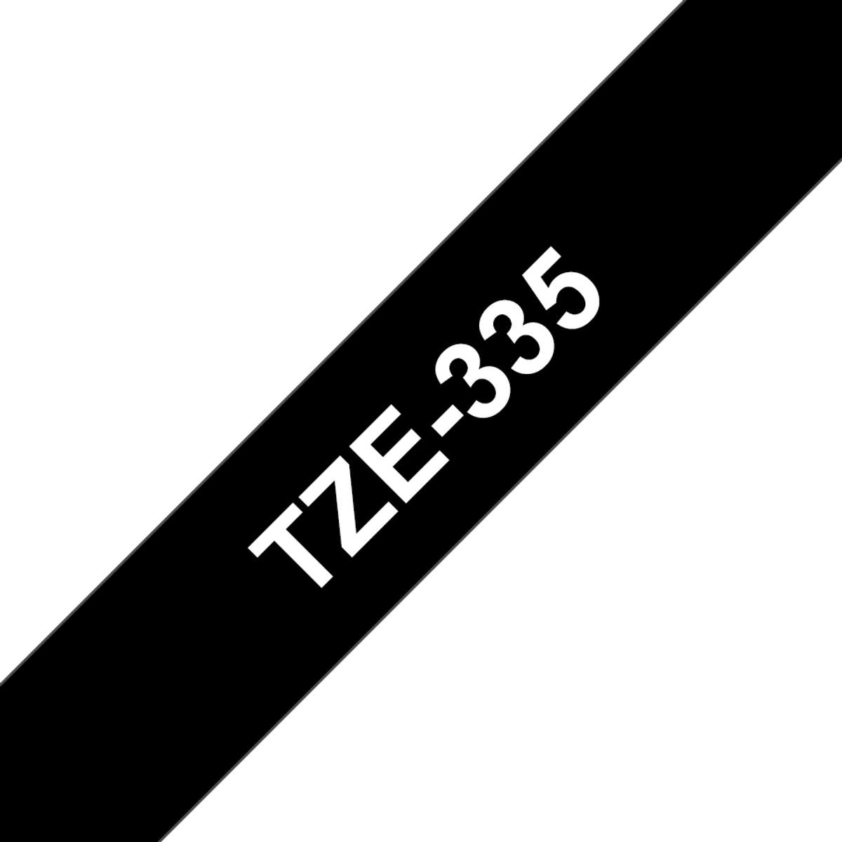 TZE335 White On Black Label Tape
