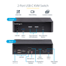 4K USB C KVM Switch 2 Port DisplayPort