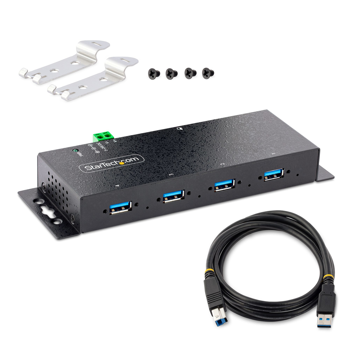 4-Port Industrial USB 3.0 Hub Metal