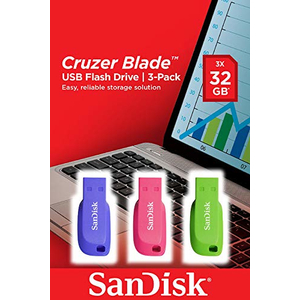 Sandisk, FD 32GB Cruzer Blade 3 Pack USB3.0 Black