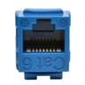 Cat6/5e Blue Wallplate Keystone Jack. Pu
