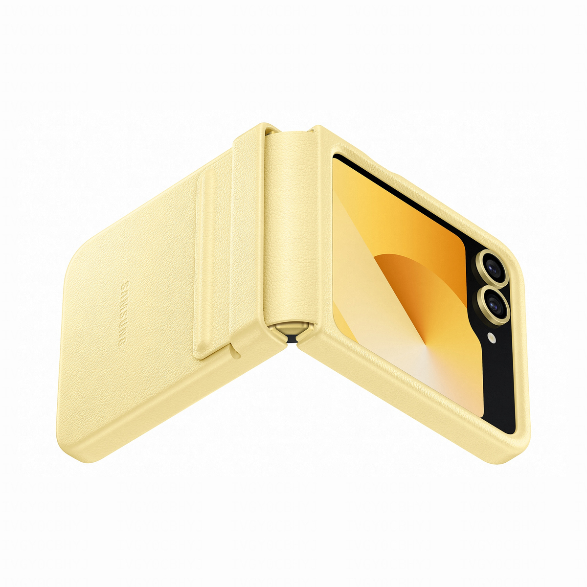 SAM_Z Flip6 _Faux Leather Case_Yellow