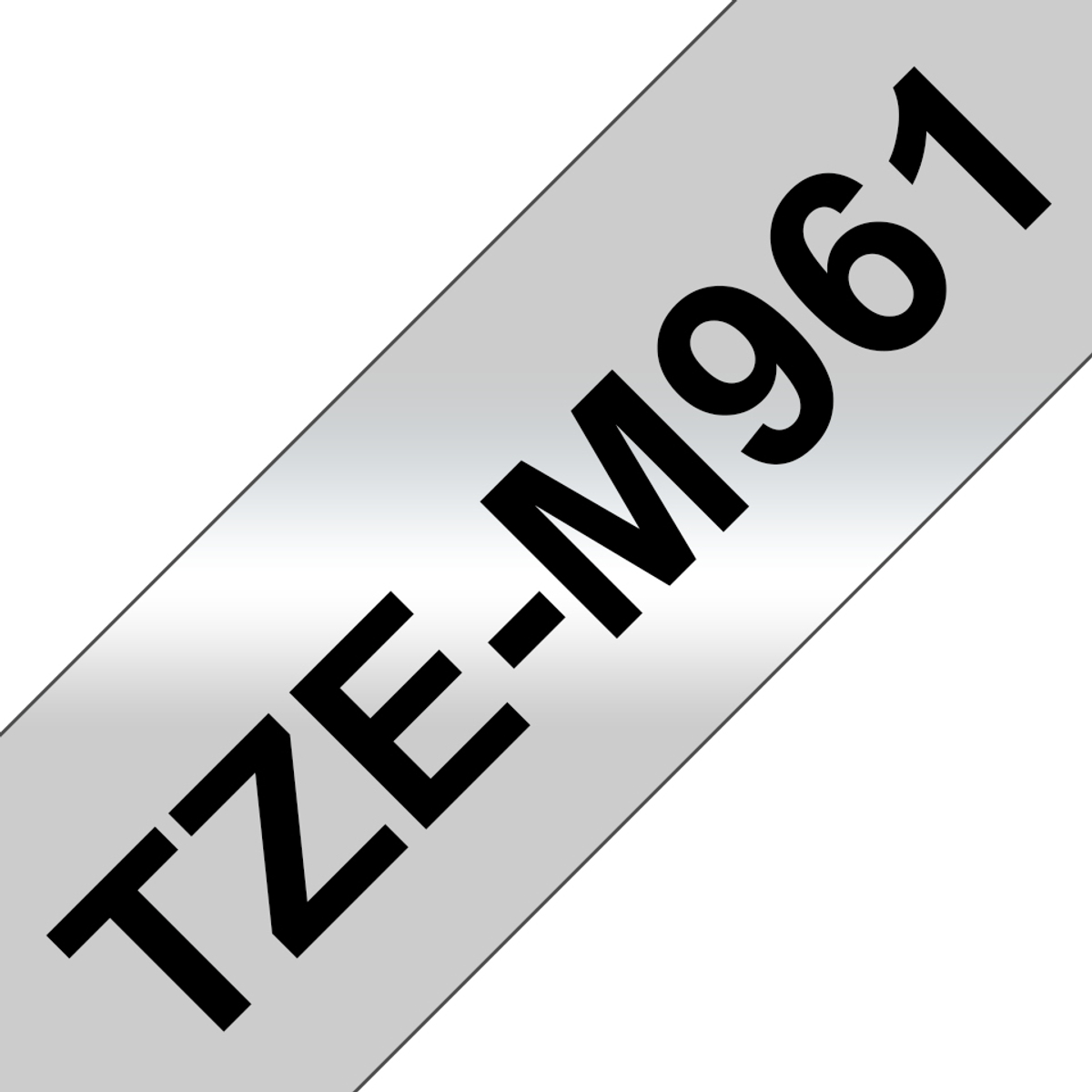 TZEM961 36mm Black On Silver Label Tape