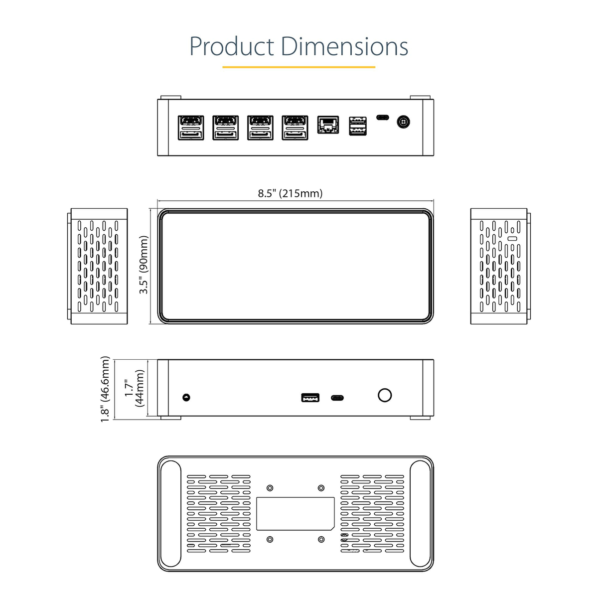 USB-C Dock - 4K Quad Monitor - 100W PD