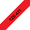 TZE431 Black On Red Label Tape