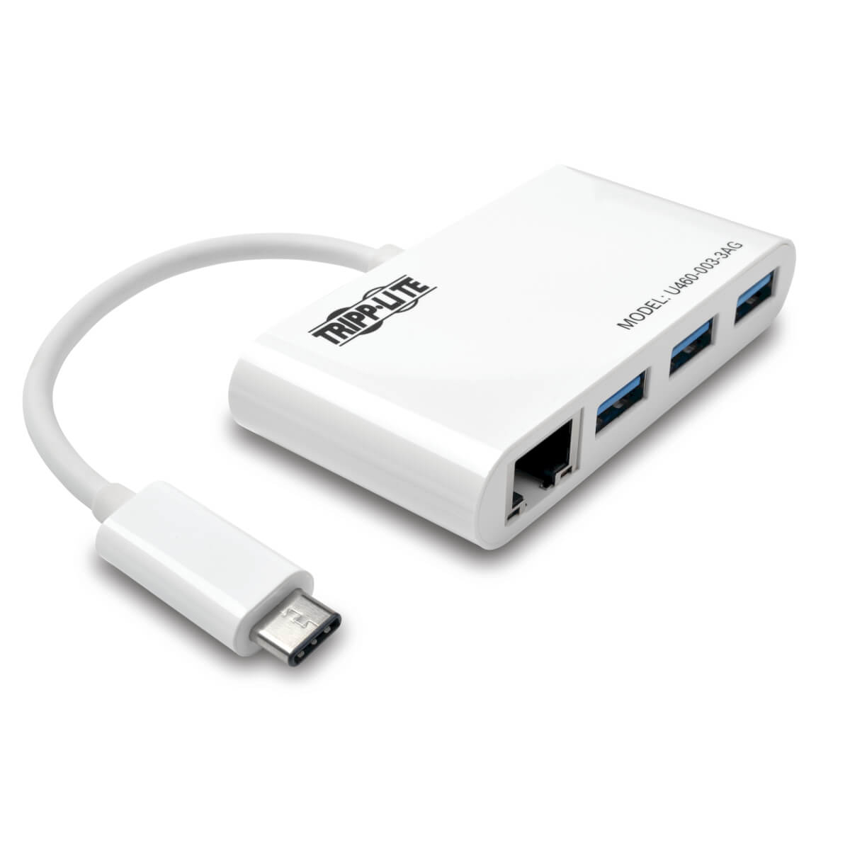 3-PORT USB-C TO USB-A PORTABLE HUB RJ45