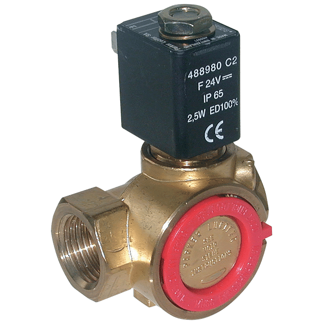 Parker 2/2 Com Sol Valve 1/4 N/O Brass FKM 24VDC