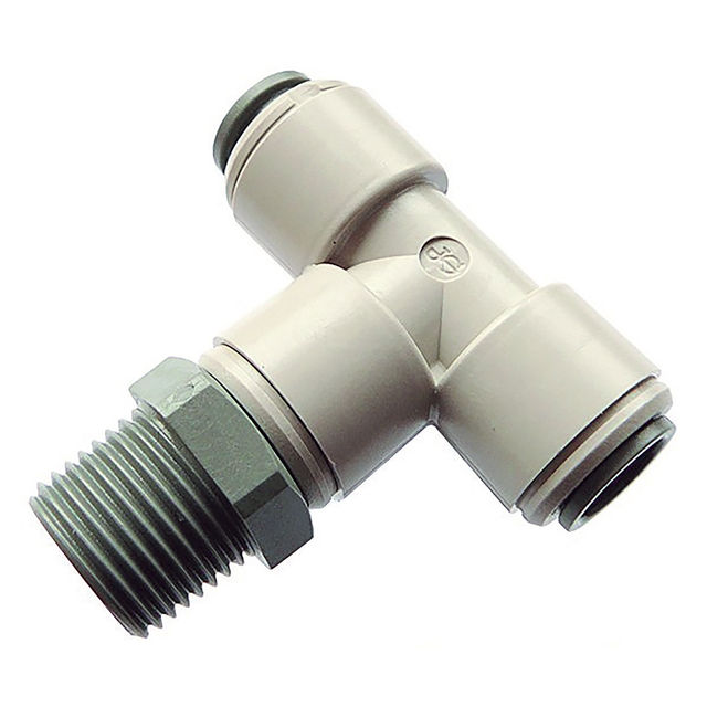 John Guest 1/4" BSPT Male X Mm OD Tee