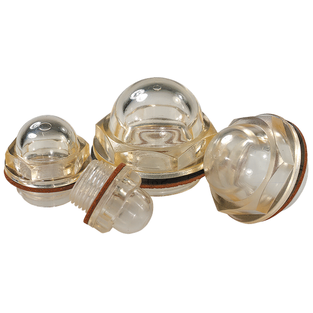 FT Pro 3/8" BSP Male Dome Oil Level Sight Glass with Reflector