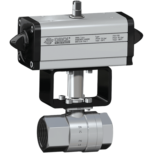 Omal 1/2" BSP Double Acting Ball Valve SS