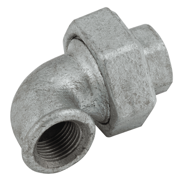 EE 1/2" BSPP F/F Taper Seat 90° Elbow Galvanised