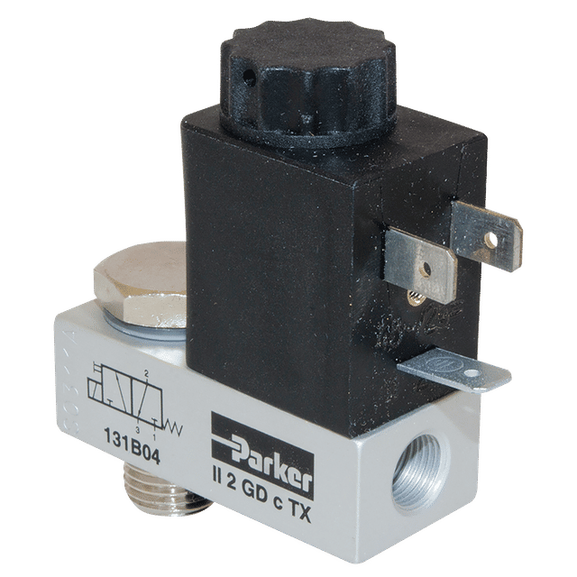 Parker 3/2 Ban Sol Valve N/C 1/4 Aluminium NBR 230V AC
