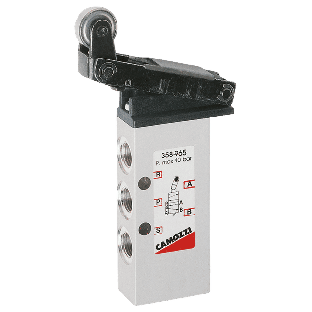 Camozzi 1/8 5/2 Roller Lever Spring Return Valve