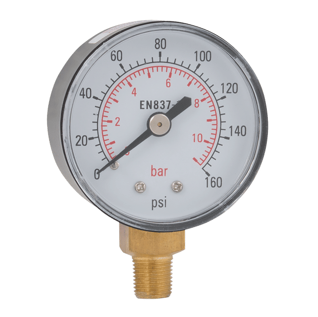 FT Pro 1/8" BSPT 0-10 Bar 50MM ABS Bottom Connection Gauge 0-160 PSI