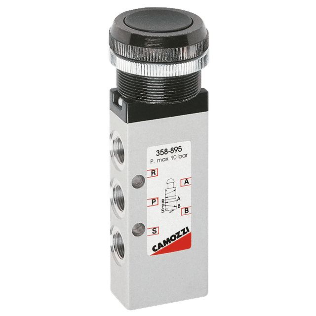 Camozzi 1/8 5/2 Push Button Black