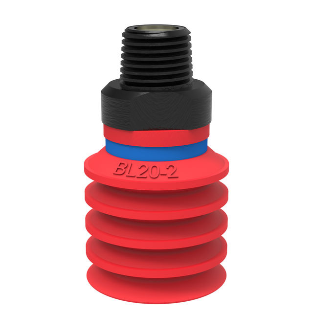 Piab Suction cup BL20-2 Silicone G1/8" male, mesh filter, dual flow control valve