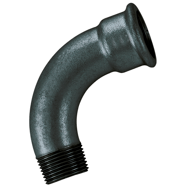 FT Pro 1/2" BSPT/BSP Male/Fem 90 Bend Black