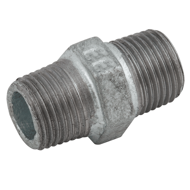 EE 4" BSPT Equal Male Hex Nipple Galvanised