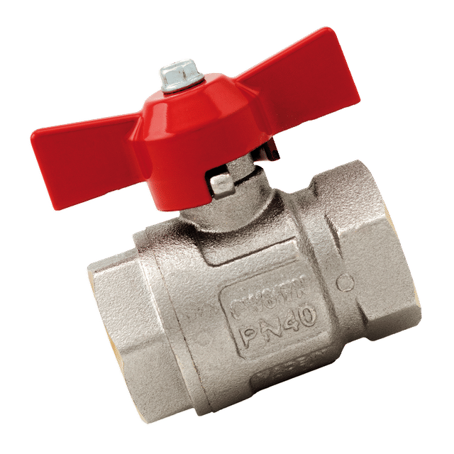 ITAP 3/8" Brass Ball Valve Wing Handle Nickel plated
