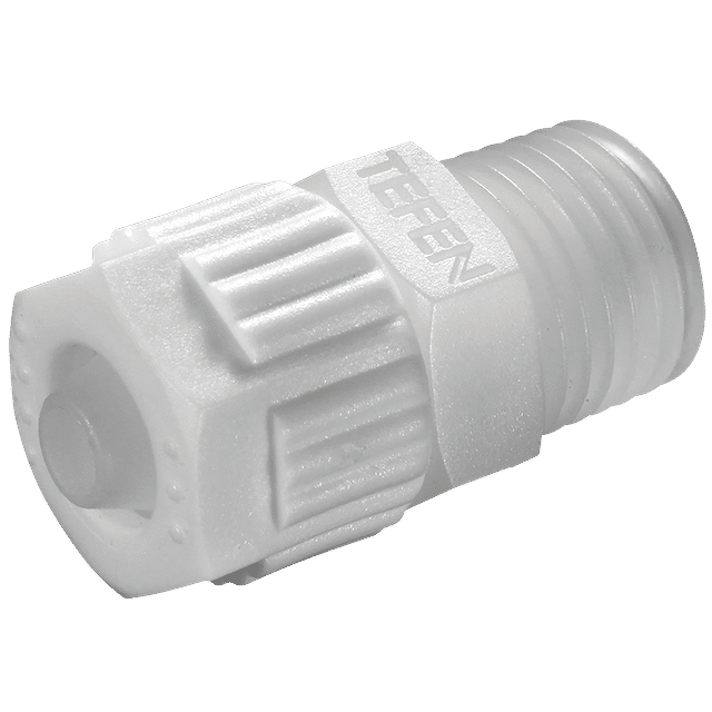Tefen Male Connector 12 X 3/8 PVDF