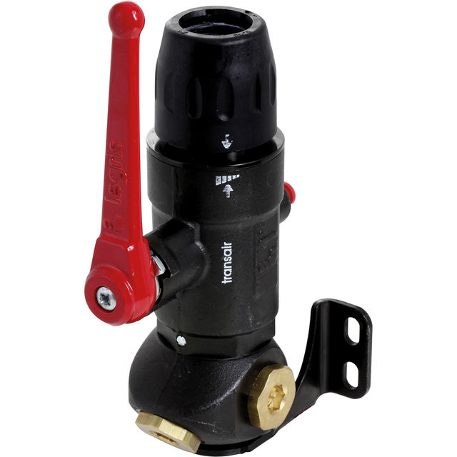 Parker Transair Wall Bracket with Ball Valve 3 Port 45 25MM Tube & 3 X 1/2" BSPP Female Outlet