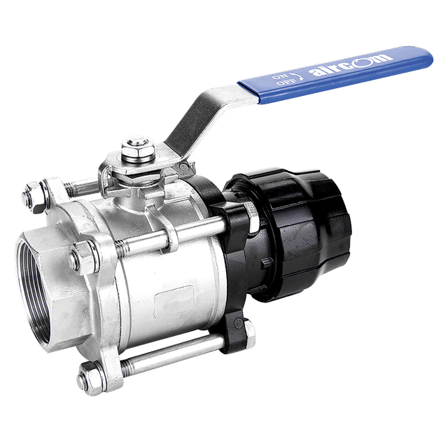 Aircom SS Ball Valve Female G11/2" to Tube 40MM