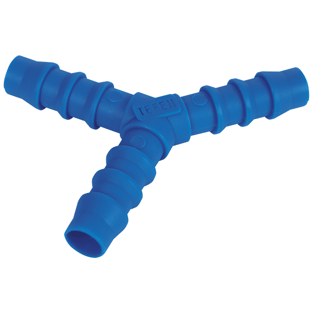 Tefen 10MM ID Hose Equal "Y" Blue Plastic