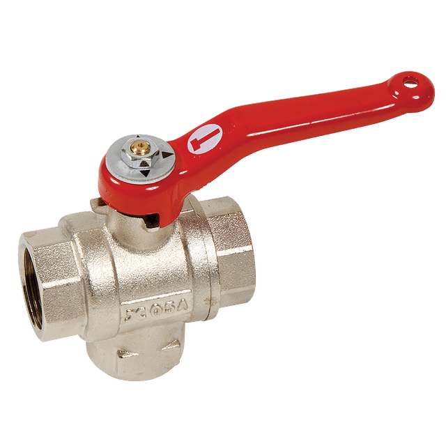 FT Pro 1" BSP Female 3 Way L Port Bottom Entry Ball Valve
