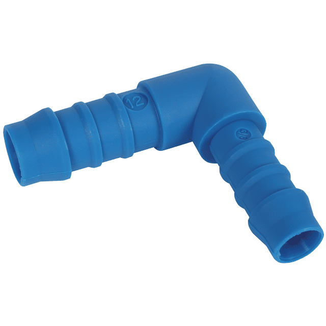 Tefen 3/8" ID X 1/4" ID Hose Reduce Elbow Blue