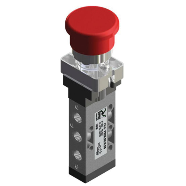 Pneumax 1/8" BSPP Female Palm Button Valve