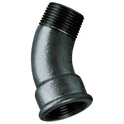 FT Pro 1/2" BSPT/P Male/Fem 45° Bend Black