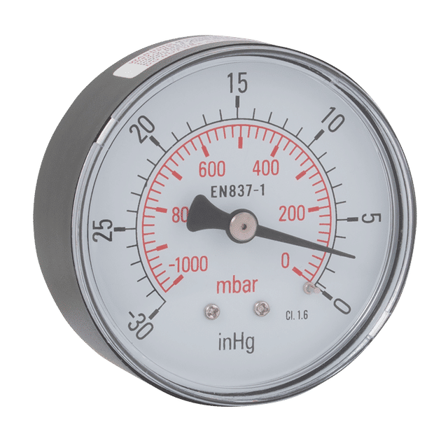 FT Pro 1/4" BSPT Male Vacuum Gauge