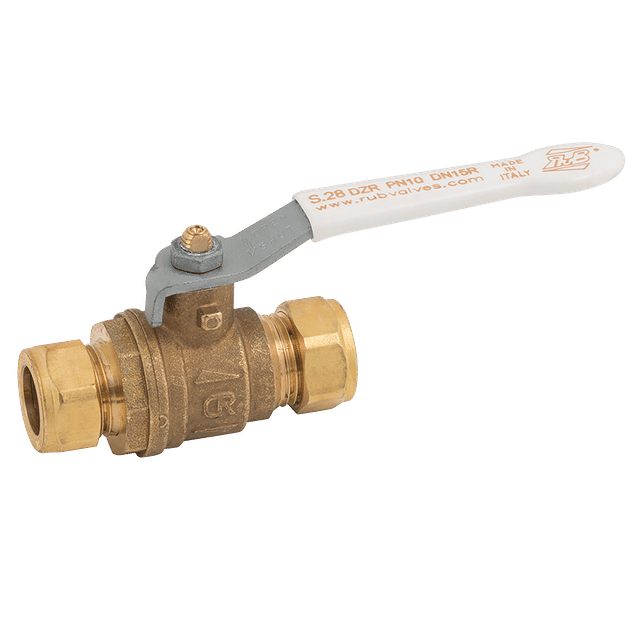 RuB Valves 42MM OD Brass Ball Valve White Handle