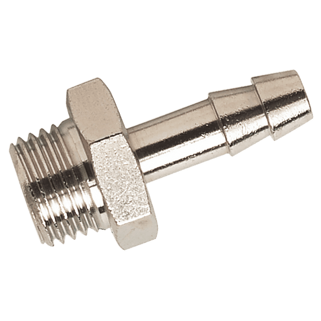 FT Pro 1/4" BSPP Male Straight Hose Tails, Nickel Plated Brass