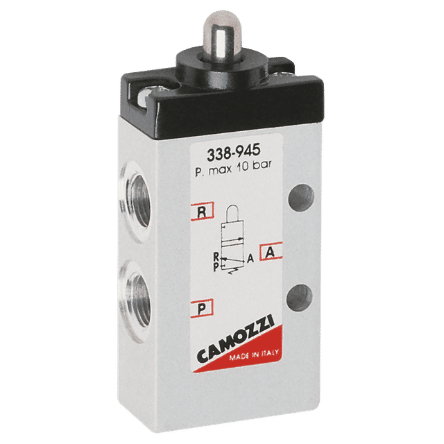 Camozzi 1/8" 3/2 Plunger Spring Return Valve