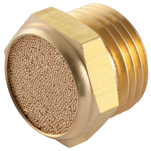 FT Pro 1/8" BSPP Male Flat Silencer Brass
