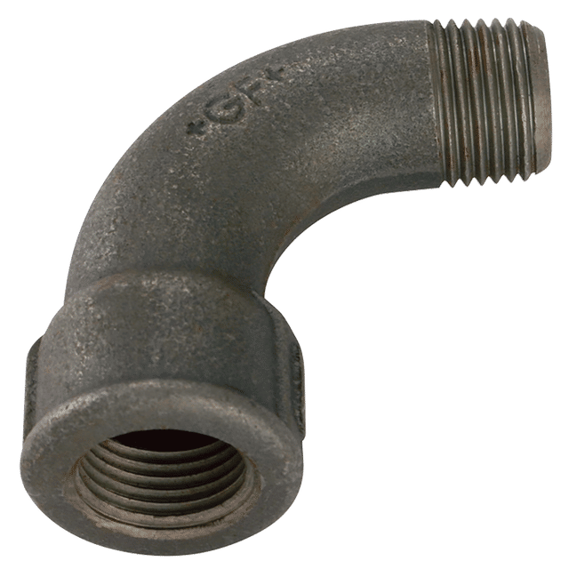 GF 1/4" BSP/T Male/F Long Bend Black GF1