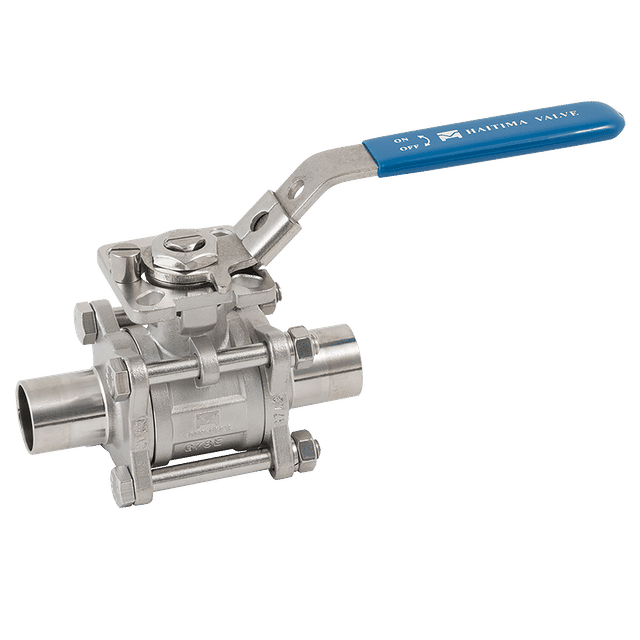 Haitima 1" ODBW SS 3PC Cavity Filled Direct Mount Ball Valve