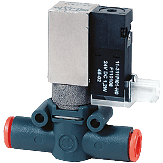 Metal Work In-Line Solenoid Valve 8MM 3/2 N/C Silenced Exhaust