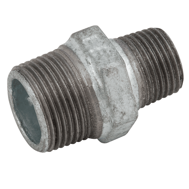 EE 2" X 1" BSPT Male Hex Nipple Galvanised