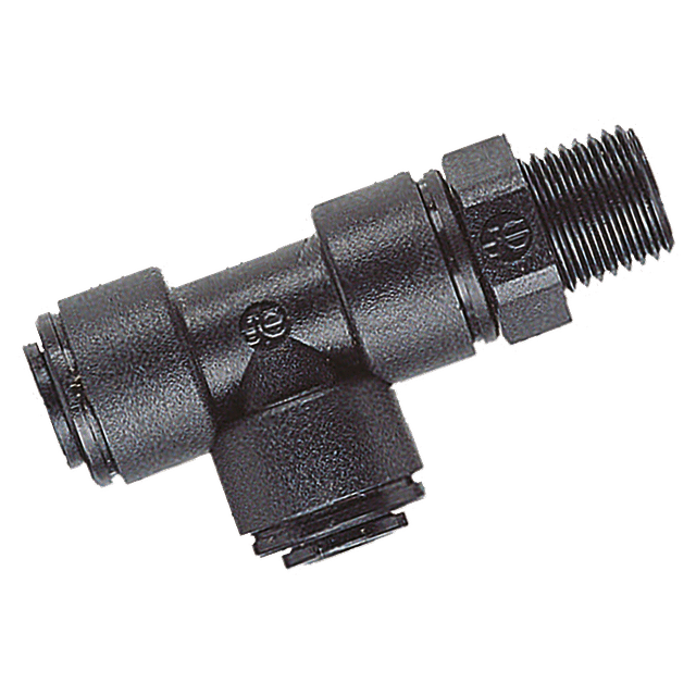 John Guest 10MM OD Tube X 3/8" BSPT Male SW Run Tee